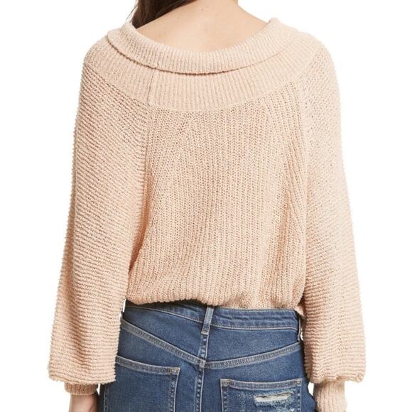 Free People Edessa Pullover Sweater In Oatmeal Oversized EUC - Picture 2 of 13